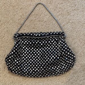 Elegant Black and Silver Studded Women's Bag